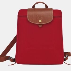 BRAND NEW Longchamp Le Pliage Mini Women's Foldable Backpack - Red